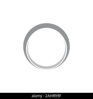 Semplice 3d anello ombra geometrica vettore logo Illustrazione Vettoriale
