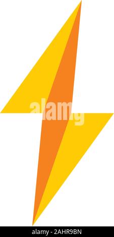 Thunder semplice geometrico tridimensionale del logo di Symbol Illustrazione Vettoriale