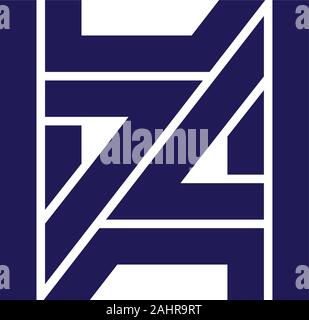 Lettera 7z geometrica freccia della linea design logo vector Illustrazione Vettoriale