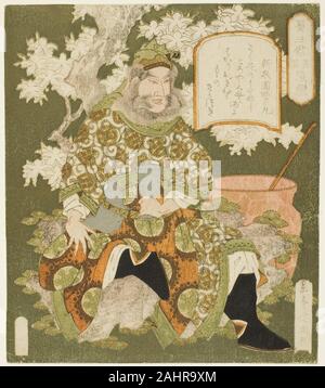 Yashima Gakutei. No. 3 Zhang Fei (Sono san Chohi), dalla serie tre eroi di Shu (Shoku sanketsu). 1819-1829. Il Giappone. Colore stampa woodblock; shikishiban, surimono Foto Stock