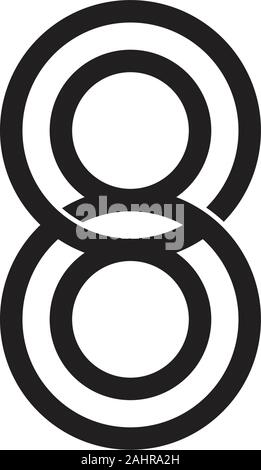 Loop collegati cerchi linee oggetto arte vettore logo Illustrazione Vettoriale