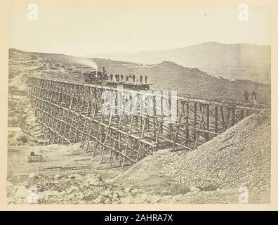 Andrew Joseph Russell. Lavoro a traliccio, Promontroy punto, Salt Lake Valley. 1868-1869. Stati Uniti. Albume stampa, pl. XXVIII dal sole di album di foto di Rocky paesaggio di montagna (1870) Foto Stock
