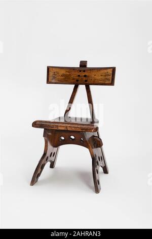 Edward Welby Pugin. Sedia laterale. 1865-1875. In Inghilterra. In rovere e legno di ebano con successiva piastra di ferro Foto Stock