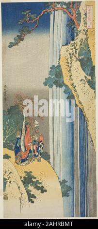 Katsushika Hokusai. Li Bai (Giapponese Ri Haku), dalla serie un vero specchio del giapponese e cinese poesie (Shiika monica kyo). 1828-1839. Il Giappone. Colore stampa woodblock; nagaban verticale Foto Stock