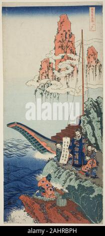 Katsushika Hokusai. Bai Juyi (Giapponese Hakurakuten), dalla serie un vero specchio del giapponese e cinese poesie (Shiika monica kyo). 1828-1839. Il Giappone. Colore stampa woodblock; nagaban verticale Foto Stock