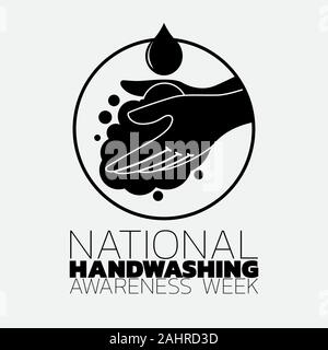 Handwashing nazionale la settimana di consapevolezza icona vettore logo Illustrazione Vettoriale