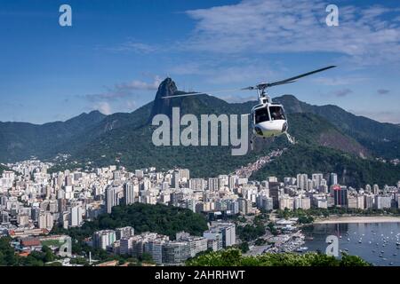 Vista aerea del paesaggio per tour in elicottero su Rio de Janeiro, Brasile Brasile dal di sopra gita aerea Foto Stock