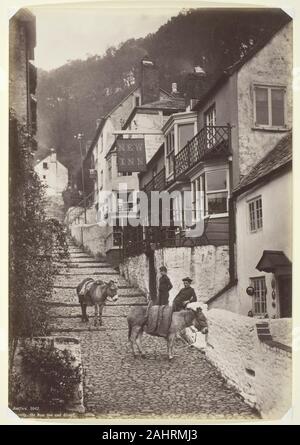 Francesco Bedford. Clovelly, il New Inn e Street. 1860-1894. In Inghilterra. Albume stampare Foto Stock