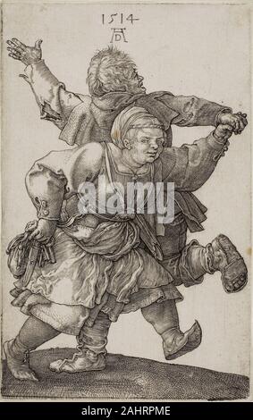 Albrecht Dürer. Contadino coppia danzante. 1514. Germania. Incisione in nero su avorio di cui la carta Foto Stock