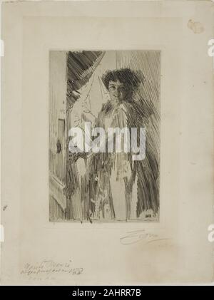 Anders Zorn. Rosita Mauri. 1889. La Svezia. Incisione su avorio di cui la carta Foto Stock