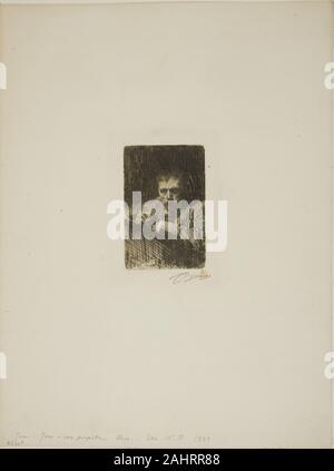 Anders Zorn. Un Painter-Etcher (Autoritratto). 1889. La Svezia. Incisione su avorio di cui la carta Foto Stock