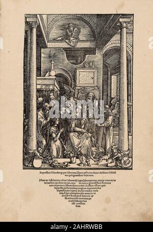 Albrecht Dürer. Glorificazione della Vergine, dalla vita della Vergine. 1502-1511. Germania. Xilografia in nero su tan di cui la carta Foto Stock