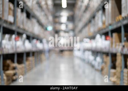 Abstract supermercato sfocata vista del supermercato vuoto corridoio, defocalizzata sfocate con sfondo bokeh luce nel negozio. Il concetto di business. Foto Stock