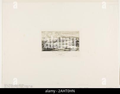 Charles Meryon. La piccola colonia francese a Akaroa, 1845. 1865. La Francia. Incisione su avorio di cui la carta Foto Stock