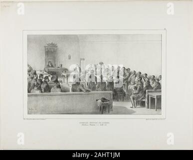 Denis Auguste Marie Raffet. Assemblea generale della Boyards, Bucarest, Valacchia, luglio 15, 1837. 1839. La Francia. Litografia in bianco e nero sulle chine avorio stabilite su avorio carta intessuta Foto Stock