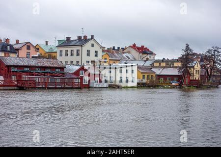 Una parte della città vecchia di Eskilstuna Foto Stock