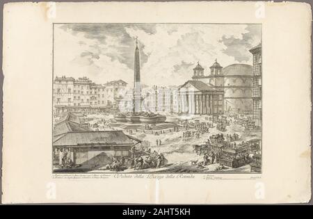 Giovanni Battista Piranesi. Vista della Piazza della Rotonda, da vedute di Roma. 1750-1759. L'Italia. Incisione su avorio pesanti di cui la carta Foto Stock