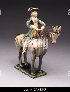 Cavallo e cavaliere. 1755-1765. Staffordshire. Piombo-terracotta invetriata (creamware e redware) Foto Stock