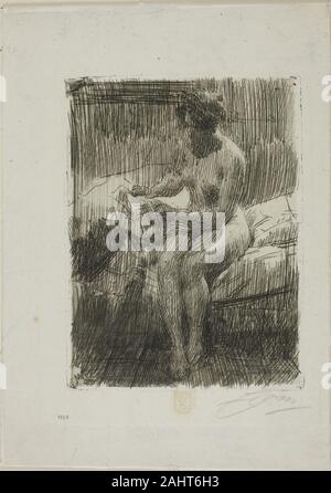 Anders Zorn. Lettura del modello. 1910. La Svezia. Incisione su avorio carta vergata, fissate sulla carta Foto Stock