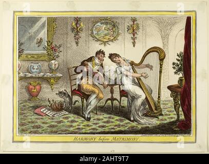 James Gillray. Armonia prima del matrimonio. 1805. In Inghilterra. Colorate a mano di attacco sulla carta Foto Stock