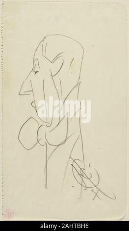 Edward Henry Corbould. Uomo con un grande filtro Bow Tie. 1835-1905. In Inghilterra. Grafite su carta Foto Stock