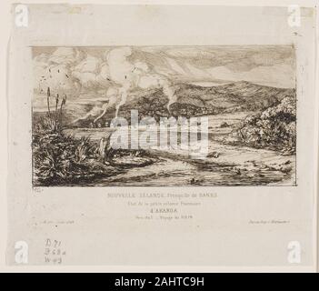 Charles Meryon. La piccola colonia francese a Akaroa, 1845. 1865. La Francia. Incisione su avorio grigiastro carta vergata Foto Stock