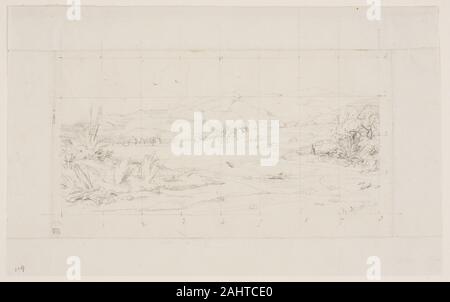 Charles Meryon. La piccola colonia francese a Akaroa, 1845. 1865. La Francia. Grafite su avorio carta intessuta Foto Stock