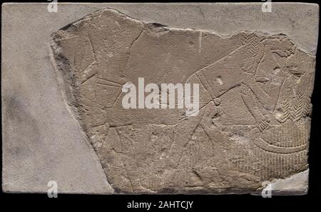 Antica egiziana. Frammento di parete da una tomba raffigurante una scena di raccolto. 2060 BC-2025 BC. L'Egitto. Calcare Foto Stock