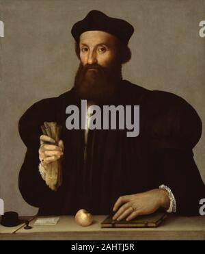 Scuola Veneto-Lombardian. Ritratto di un gentiluomo. 1530-1550. L'Italia. Olio su pannello Foto Stock