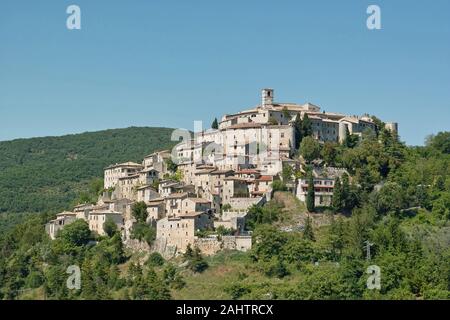 Vista del villaggio di Labro, in provincia di Rieti, Lazio, Italia Foto Stock