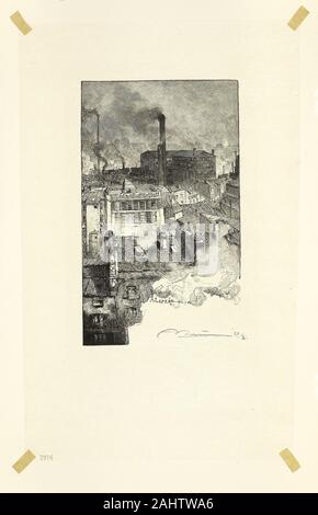 Louis Auguste Lepère. Quartier des Gobelins, piastra 20 da Le Long de la Seine et des Boulevards. 1889. La Francia. Incisione su legno nero in crema tessuto giapponese Foto Stock