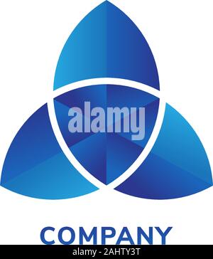 Elica blu Logo Design Template, Logo industriale, segnavento, vite, turbina, componente di volo di un aereo, Illustrazione Vettoriale