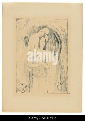 Paul Gauguin. Ia orana Maria (Ave Maria). 1894-1895. La Francia. Zincograph di trasferimento su a grana grossa carta di trasferimento, in blu scuro inchiostro sulla crema carta intessuta (ad imitazione pergamena giapponese) Foto Stock