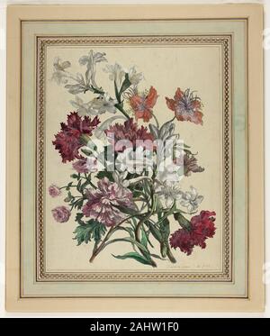 Jean Baptiste Monnoyer. Pezzo floreali. 1651-1699. La Francia. Colorate a mano incisione su carta Foto Stock
