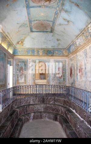 Maria Carolina bagno, sul palazzo del Belvedere a San Leucio, con Borboni royal mansion e della fabbrica di seta, sito patrimonio mondiale dell'Unesco a Caser Foto Stock