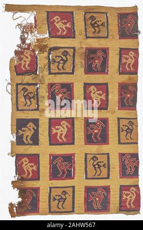 Chimú. Frammento. 1250-1532. Il Perù. Fessura di tappezzeria. Fili di ordito 3 veli s-filato di cotone. Trama s-lana filata Foto Stock