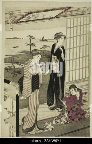 Eishi Chôbunsai. La Suma, dalla serie di un quartiere alla moda di parodia del racconto di Genji (Furyu yatsushi Genji). 1784-1799. Il Giappone. Colore stampa woodblock; lamiera sinistra di oban trittico (lamiera destra 1925.3104) Foto Stock