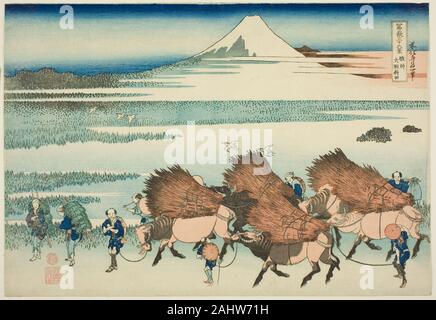 Katsushika Hokusai. Risaie a Ono nella provincia di Suruga (Sunshu shinden Ono), dalla serie trentasei vedute del Monte Fuji (Fugaku sanjurokkei). 1825-1838. Il Giappone. Colore stampa woodblock; oban Foto Stock