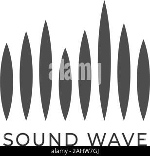 Audio spettro d'onda Visual Logo, Sharp barra dello spettro vettore Design,Audio Logo modello, in bianco e nero Illustrazione Vettoriale