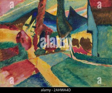 Vasily Kandinsky. Paesaggio con due pioppi. 1912. Germania. Olio su tela Foto Stock