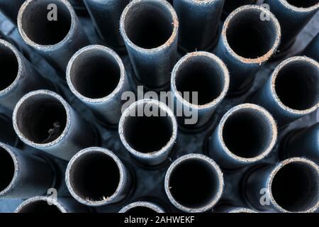 Resti di un olocausto scatola di fuochi d'artificio. Foto Stock