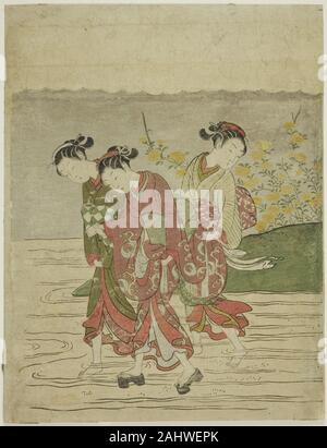 Suzuki Harunobu. Il Gioiello River a IDE, da un untitled la serie di sei fiumi gioiello. 1762-1770. Il Giappone. Colore stampa woodblock; chuban Foto Stock