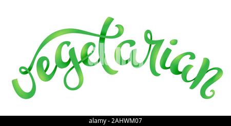 Vegano lettering correlati. Cibo sano e icone. Illustrazione Vettoriale. Illustrazione Vettoriale