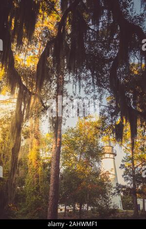Amelia Island Lighthouse. Fernandina Beach, Florida, Stati Uniti d'America. Foto Stock