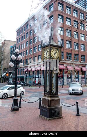 Gastown orologio a vapore, Vancouver, British Columbia, Canada Foto Stock