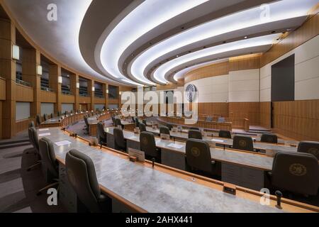 Casa vuota della Camera dei rappresentanti del Campidoglio dello Stato del New Mexico sulla vecchia Santa Fe Trail a Santa Fe, New Mexico Foto Stock