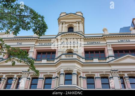 Brisbane, Australia - 20 Febbraio 2016: il quotidiano Telegraph Company edificio storico su Queen Street a Brisbane, Australia Foto Stock