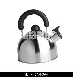 Bollitore o fornelli sibilo bollitore su un nuovo sfondo Foto Stock