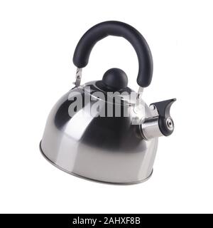 Bollitore o fornelli sibilo bollitore su un nuovo sfondo Foto Stock