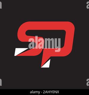 Lettera iniziale sp o ps logo design vettoriali Illustrazione Vettoriale